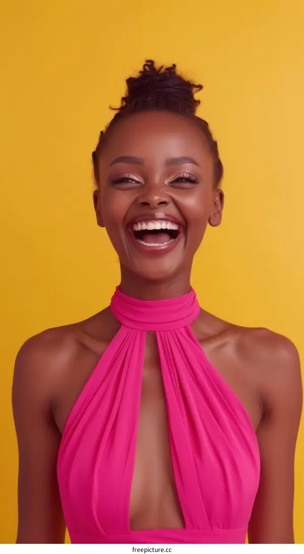 Portrait of a beautiful young African woman smiling