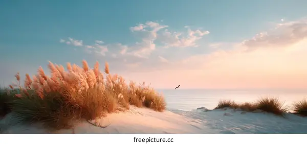 Beautiful Coastal Dune Sunset Landscape