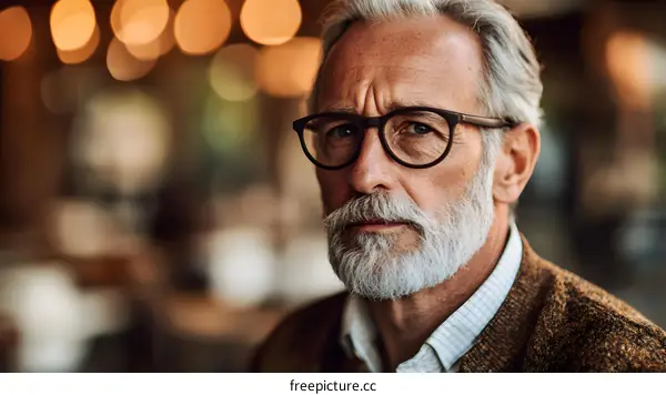 Portrait of a Senior Man Wearing Glasses