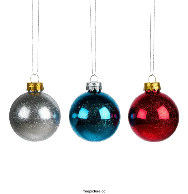 [Transparent Background PNG]Three Christmas Ornament Balls