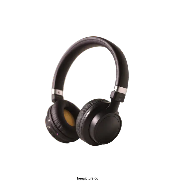 [Transparent Background PNG]Black Over-Ear Headphones on a Light Blue Background