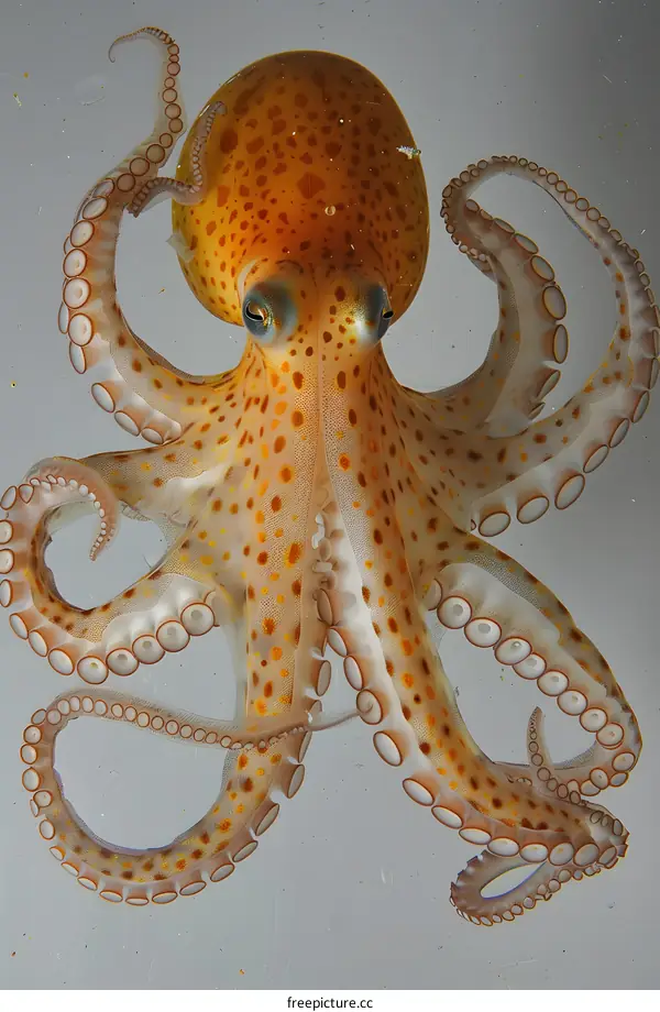 A close up of a colorful octopus