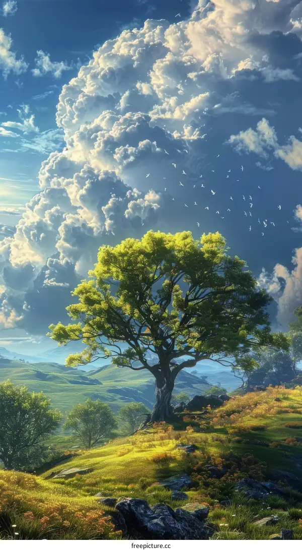 Lonely Tree on a Hill