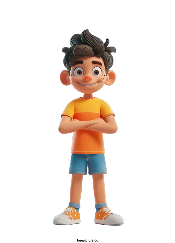 [Transparent Background PNG]3D cartoon character of a boy