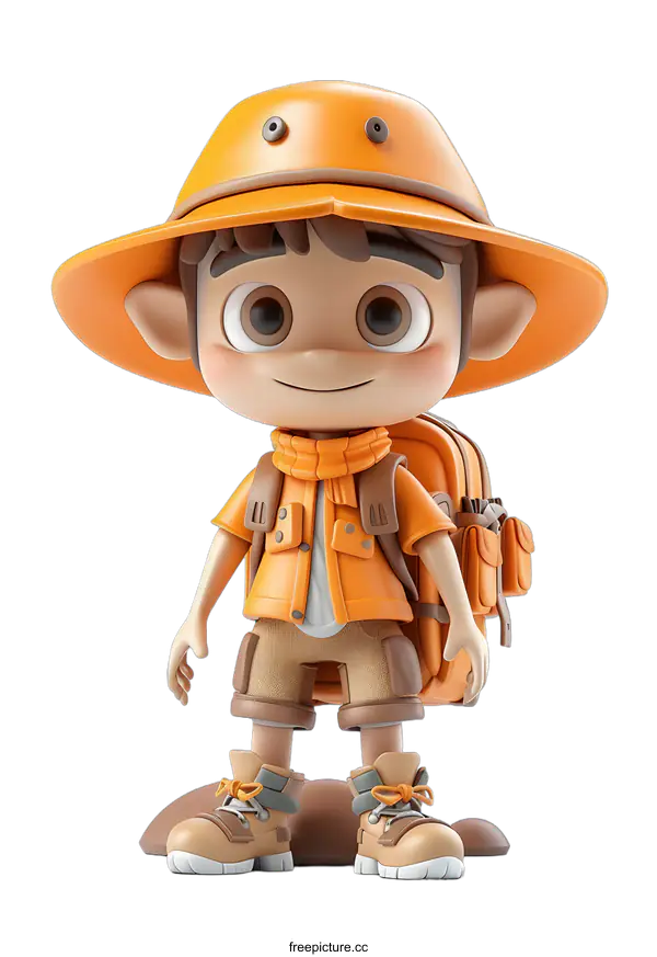 [Transparent Background PNG]cute cartoon character of an adventurer