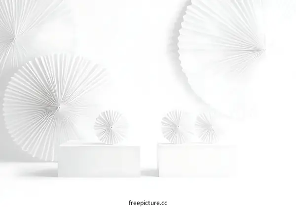 Minimalist White Geometric Product Display