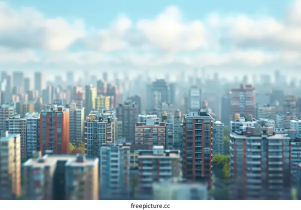 Small City with Skyscrapers during Daytime