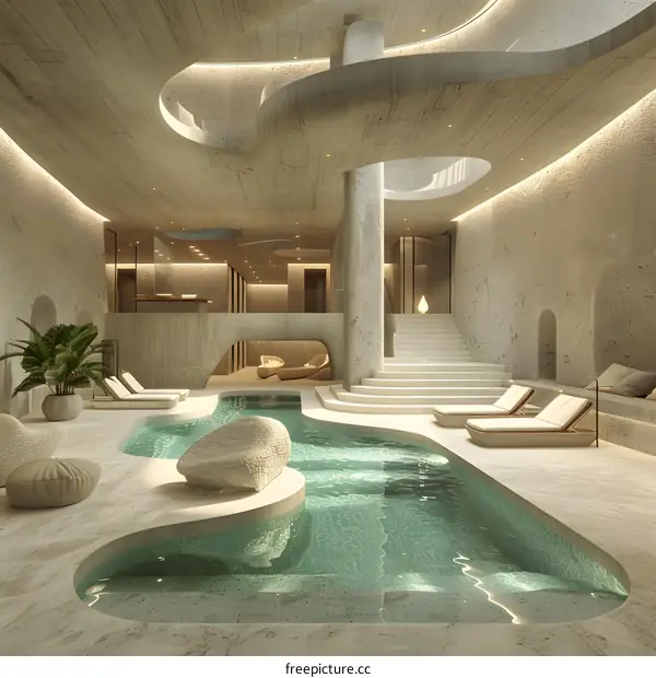 Futuristic Indoor Swimming Pool