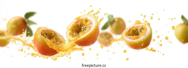 Passion Fruit Slices in Splash