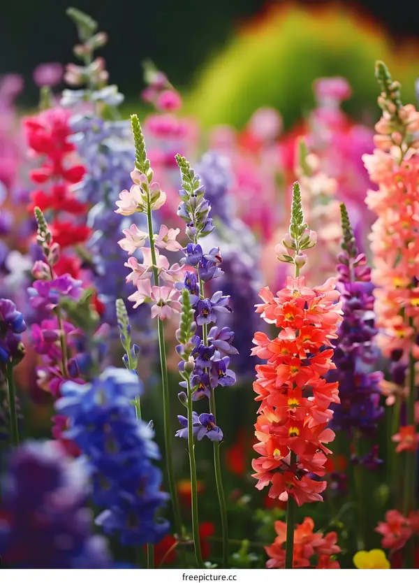 Colorful Flowers Blooming In A Garden