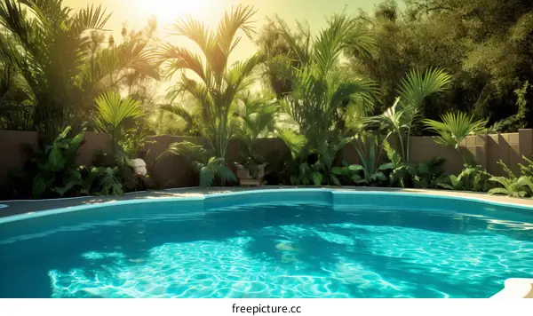 Tropical oasis: A refreshing dip in a jungle paradise