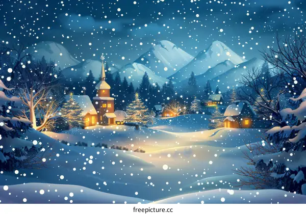 Christmas Town in the Snow