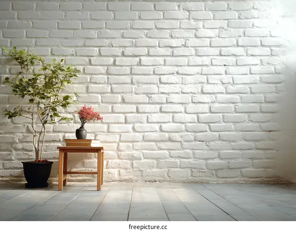 Simple White Brick Wall Interior Design
