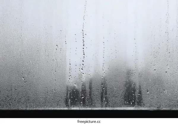 Rainy Day View Through a Foggy Window