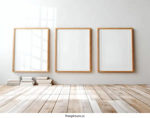Empty Picture Frames in a Modern Room