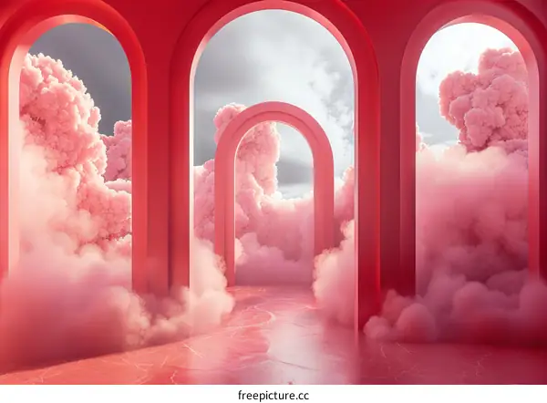 Dreamlike Pink Corridor: A Surreal Journey