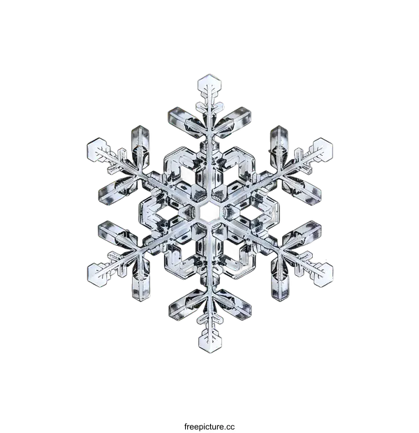 [Transparent Background PNG]Close Up Of A Snowflake On A White Background