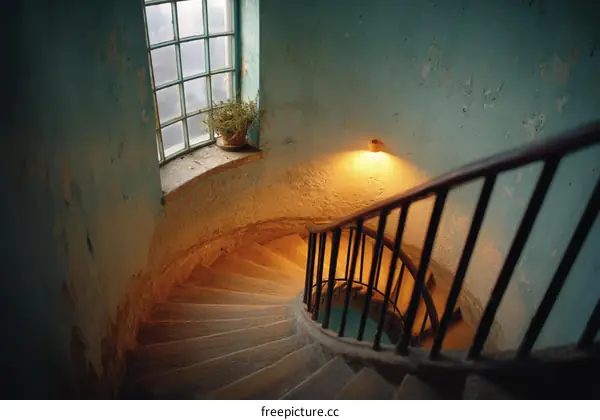 Spiral Staircase in a Vintage Building