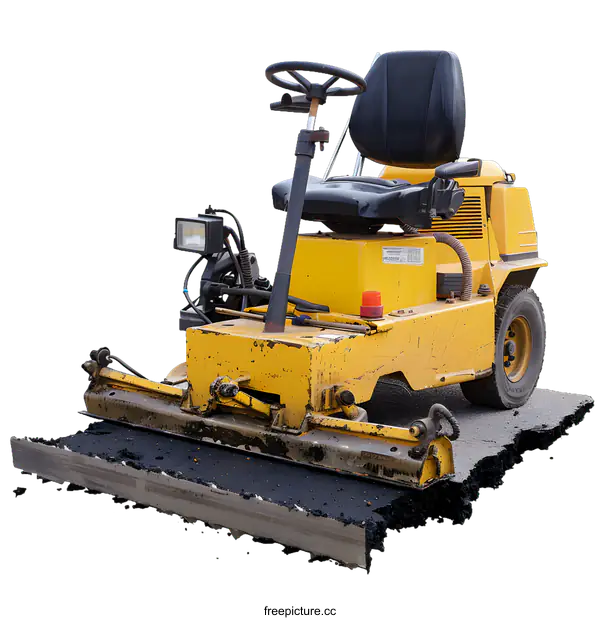 [Transparent Background PNG]Yellow Construction Equipment for Asphalt Road Work