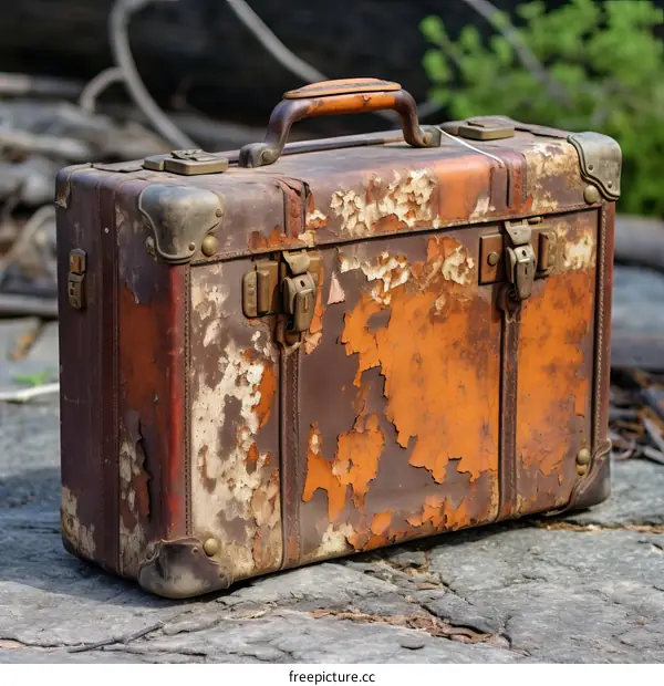 Vintage Suitcase Abandoned in the Woods: A Journey's End