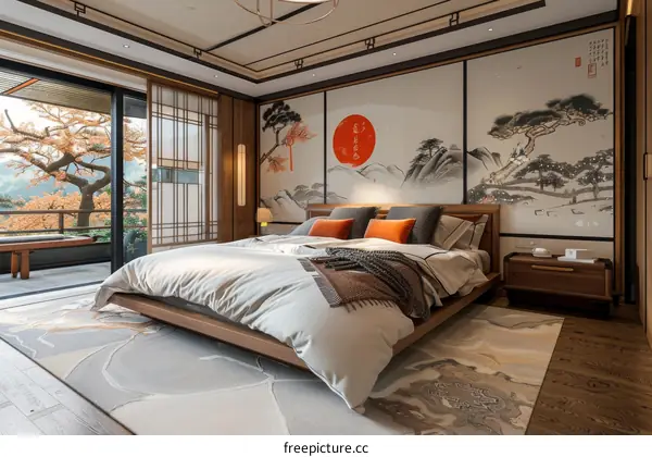 Modern Japanese Style Bedroom Interior Design