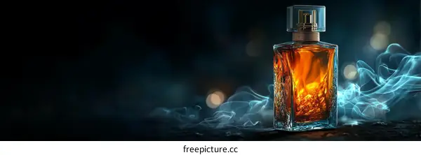 Luxury Perfume Bottle with Dramatic Lighting
