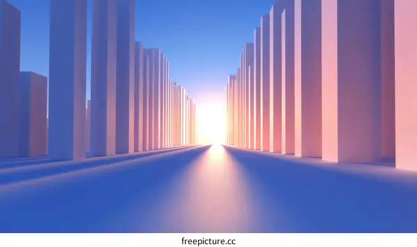Abstract Architectural Pathway at Sunrise