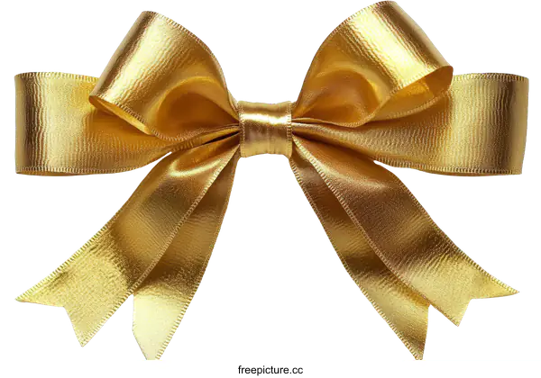 [Transparent Background PNG]Golden Ribbon Bow Decoration