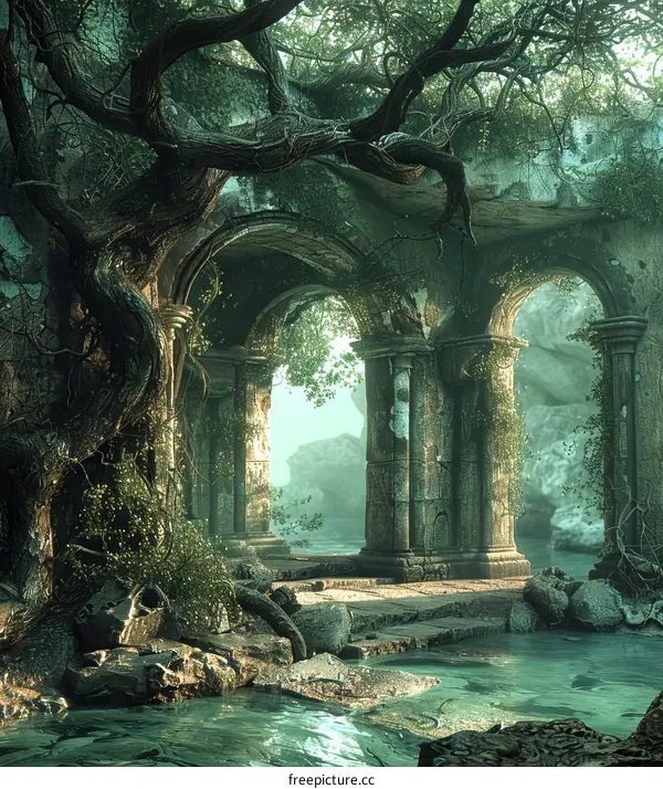 Enchanted Ruins Overgrown by Nature