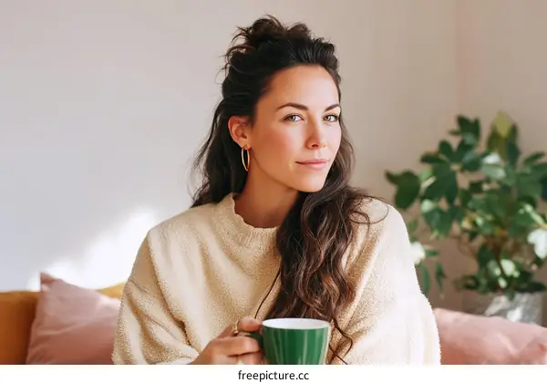 Woman Relaxing with a Coffee Cup