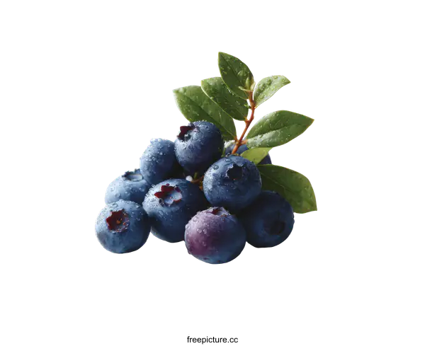 [Transparent Background PNG]Fresh Blueberries with Dewdrops