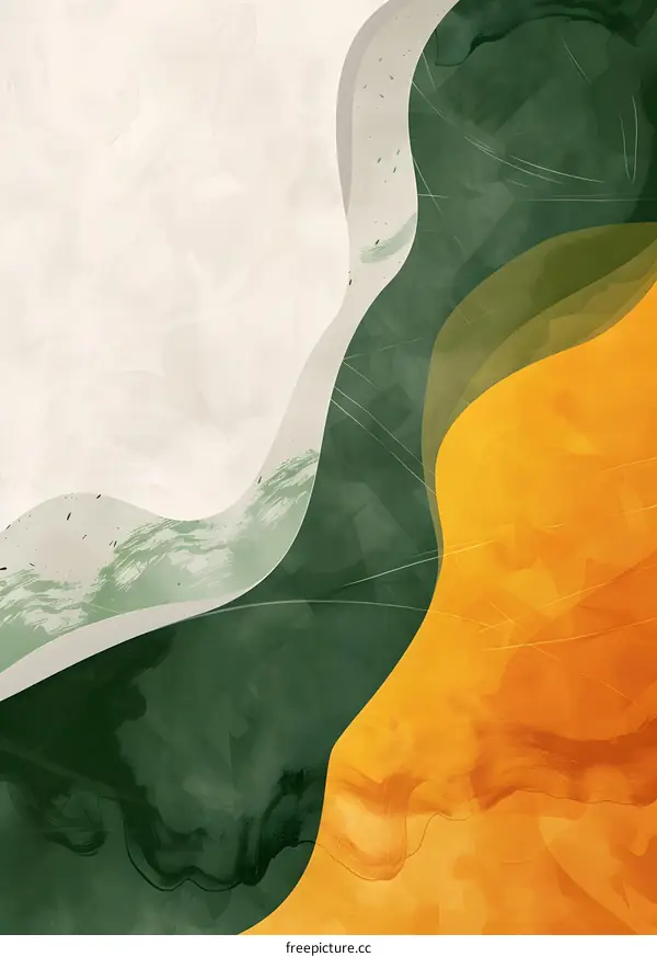 Abstract Green and Yellow Watercolor Background