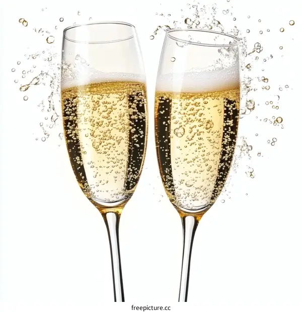 Champagne Glasses with Sparkling Drink