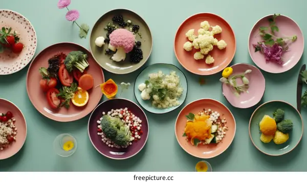 Colorful Plate of Healthy Food