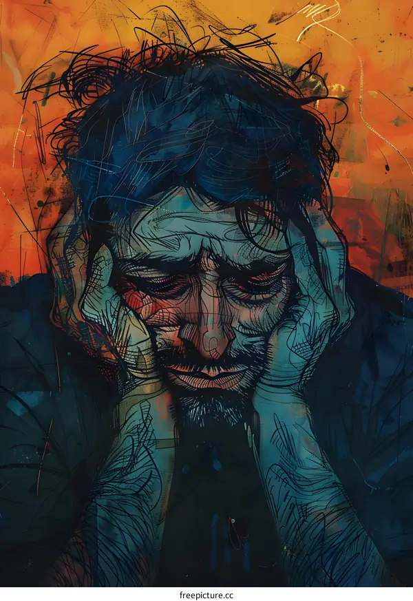 Man holding his head in despair