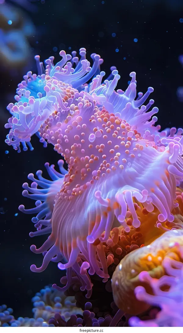 A beautiful anemone with vibrant colors