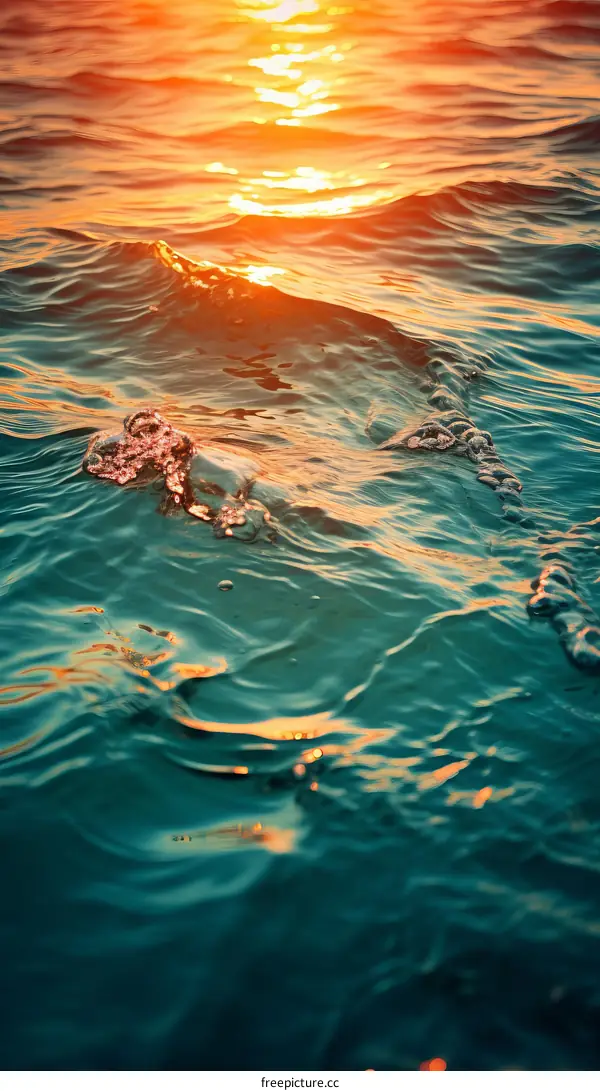 Underwater Ocean Surface with Sunlight