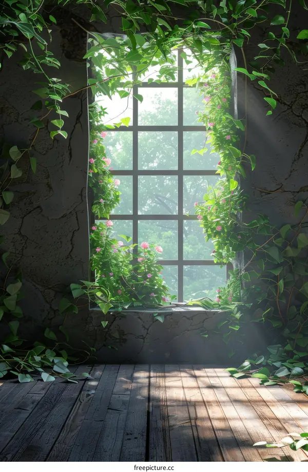 Window Embraced by Nature's Green