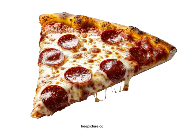 [Transparent Background PNG]Delicious Pepperoni Pizza Slice Close-up