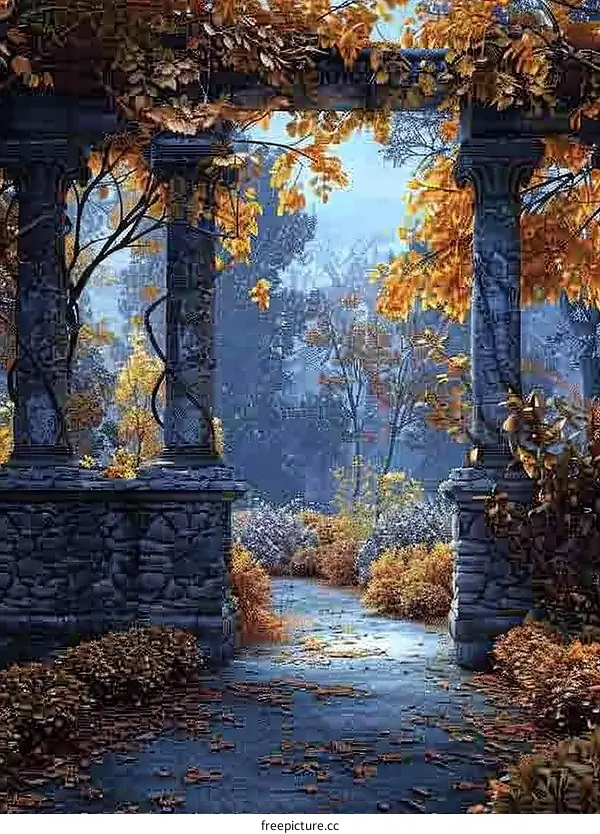 Overgrown Garden Stone Archway