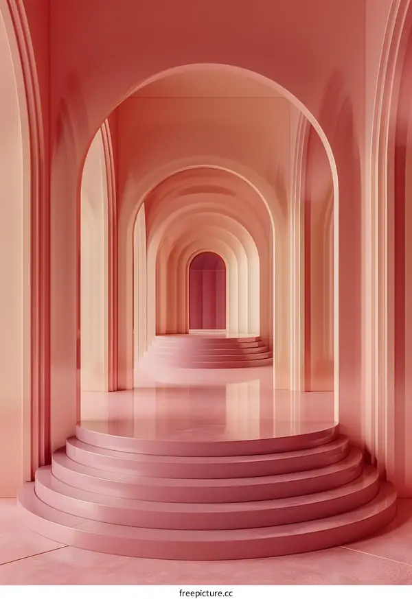 Abstract Pink Archway Interior Design