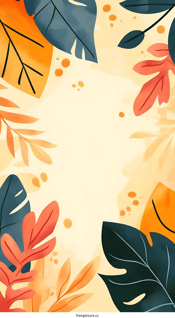Tropical Leaves Frame Illustration Background