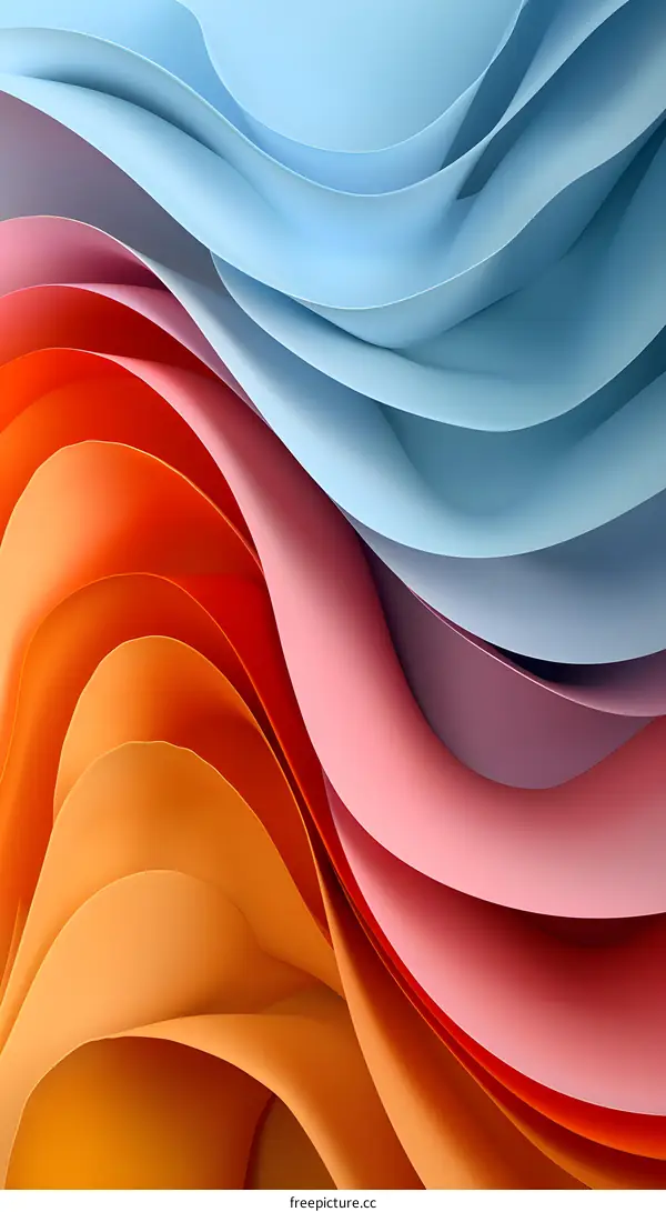 Abstract Colorful Wavy Paper Background