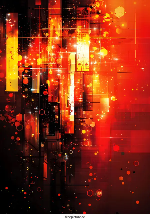 Abstract background with glowing shapes and lines