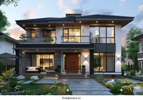 Modern House Exterior Design with Landscaping