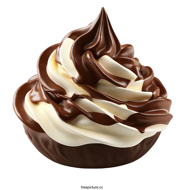 [Transparent Background PNG]Delicious Chocolate and Vanilla Ice Cream Dessert