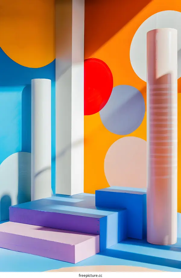 Abstract Geometric Shapes Background With Colorful Circles