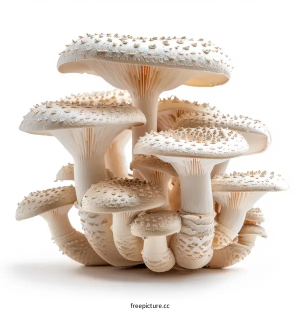 Shaggy Ink Cap Mushrooms Cluster