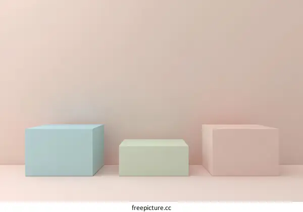Pastel Colored Geometric Display Boxes