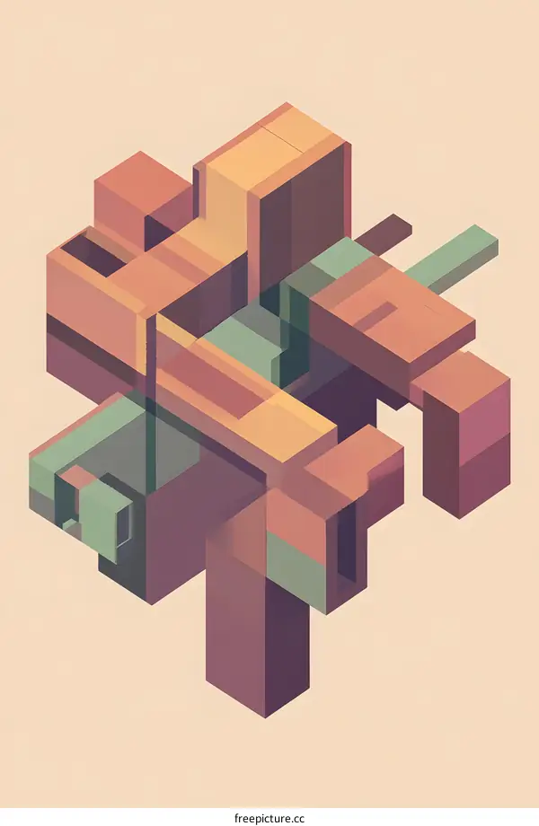 Abstract Geometric Shapes in Pastel Colors